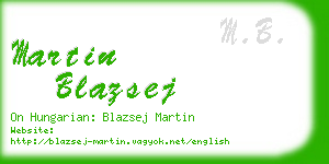 martin blazsej business card